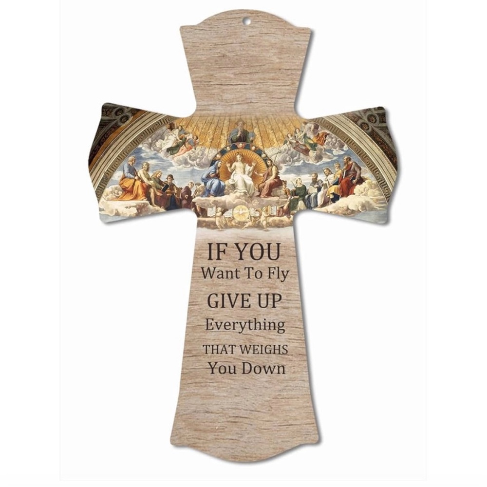 BIBLICAL DISTRESSED WALL CROSS THE LAST SUPPER 8.5” X 12” NWT PARTY FAVOR GIFTS